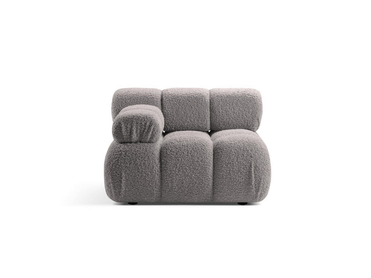 MODUL links Bellis aus Boucle hellgrau - Hellgrau, Textil (94/70/94cm) - Micadoni