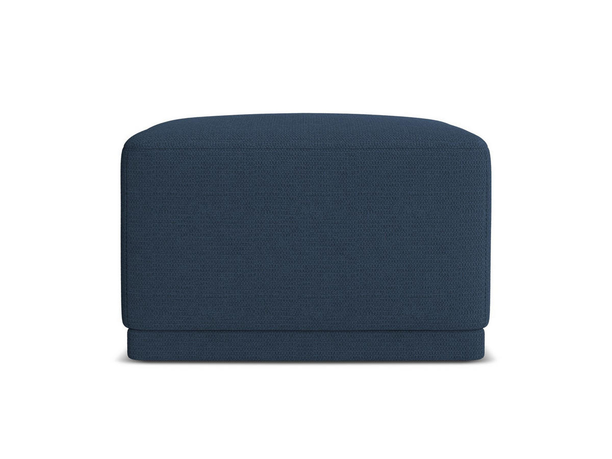 POUF Chenille Stoff Blau - Blau/Schwarz, Kunststoff/Textil (65/40/65cm) - Makamii