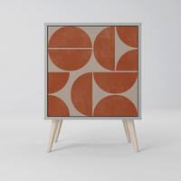 SIDEBOARD REPETITION COMPULSION, Grau, 57,5x42x77,5 cm, Schräge Buchenholzfüße - Buchefarben/Multicolor, Holzwerkstoff/Buchenholz (57.5/77.5/42cm) - SpaceRebels