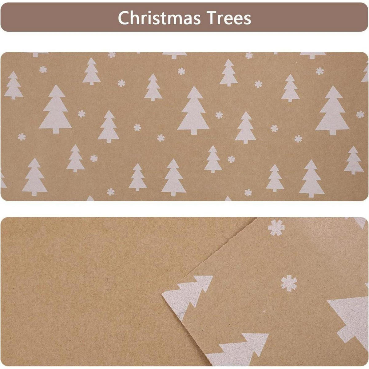 GESCHENKPAPIER Rolle 43 cm x 15 m Schneeflocke Design - Braun, Papier (43/1/1500cm)