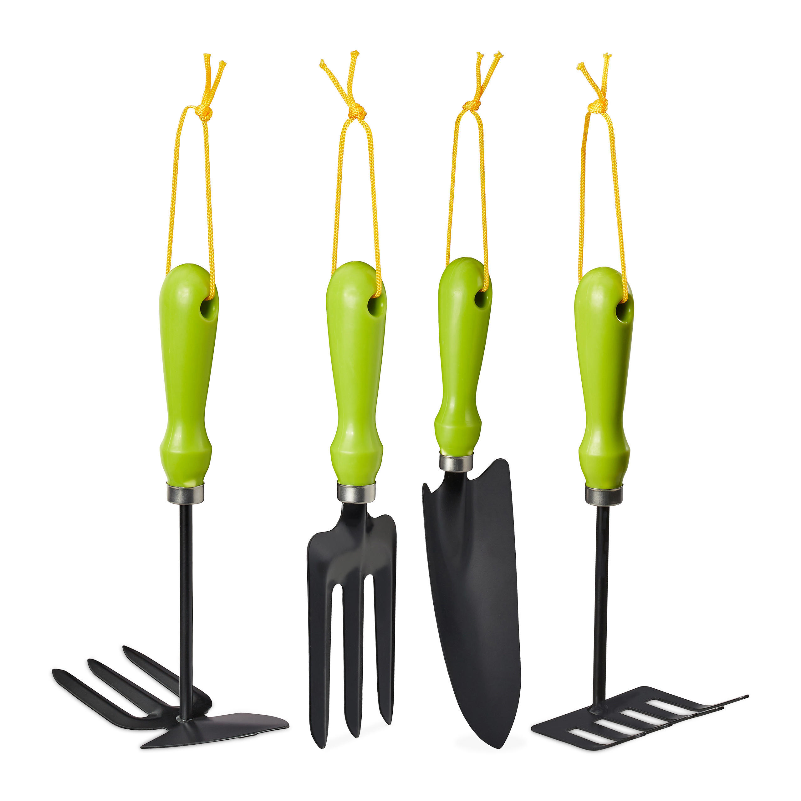 GARTENWERKZEUG 4tlg. - Multicolor, Kunststoff/Metall (8/27.5/3.5cm) - Relaxdays