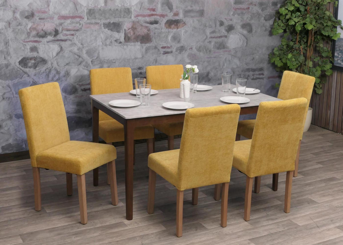 ESSZIMMERSTUHL Gelb 6er-Set - Gelb, Textil (42/90/50cm) - MCW