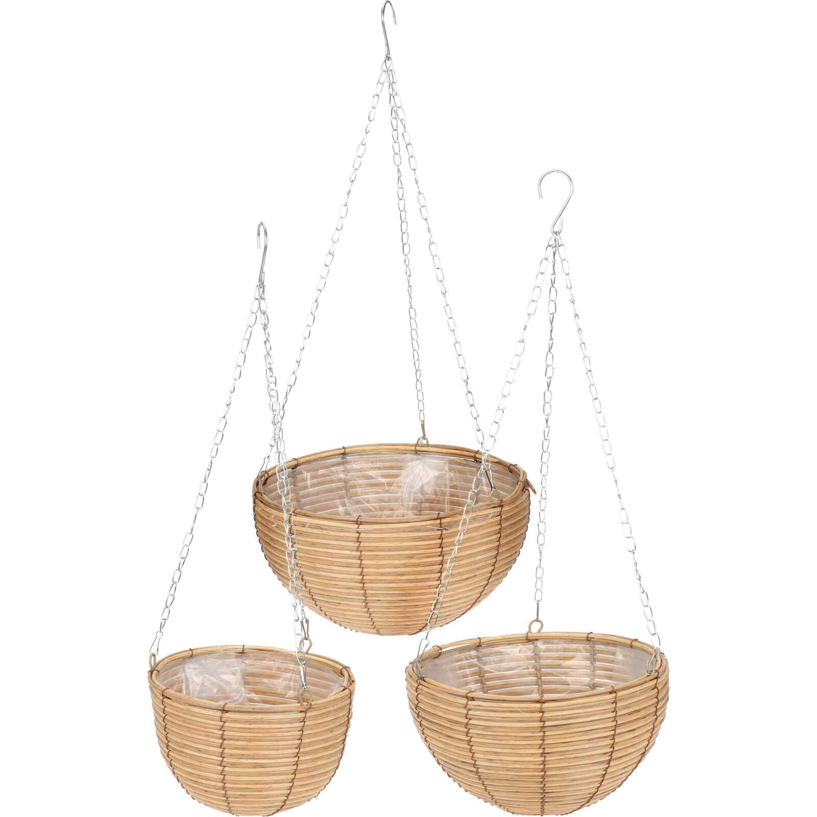 BLUMENSTÄNDER Hängend 3er-Set - Braun, Kunststoff (30/16/30cm)