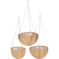 BLUMENSTÄNDER Hängend 3er-Set - Braun, Kunststoff (30/16/30cm)