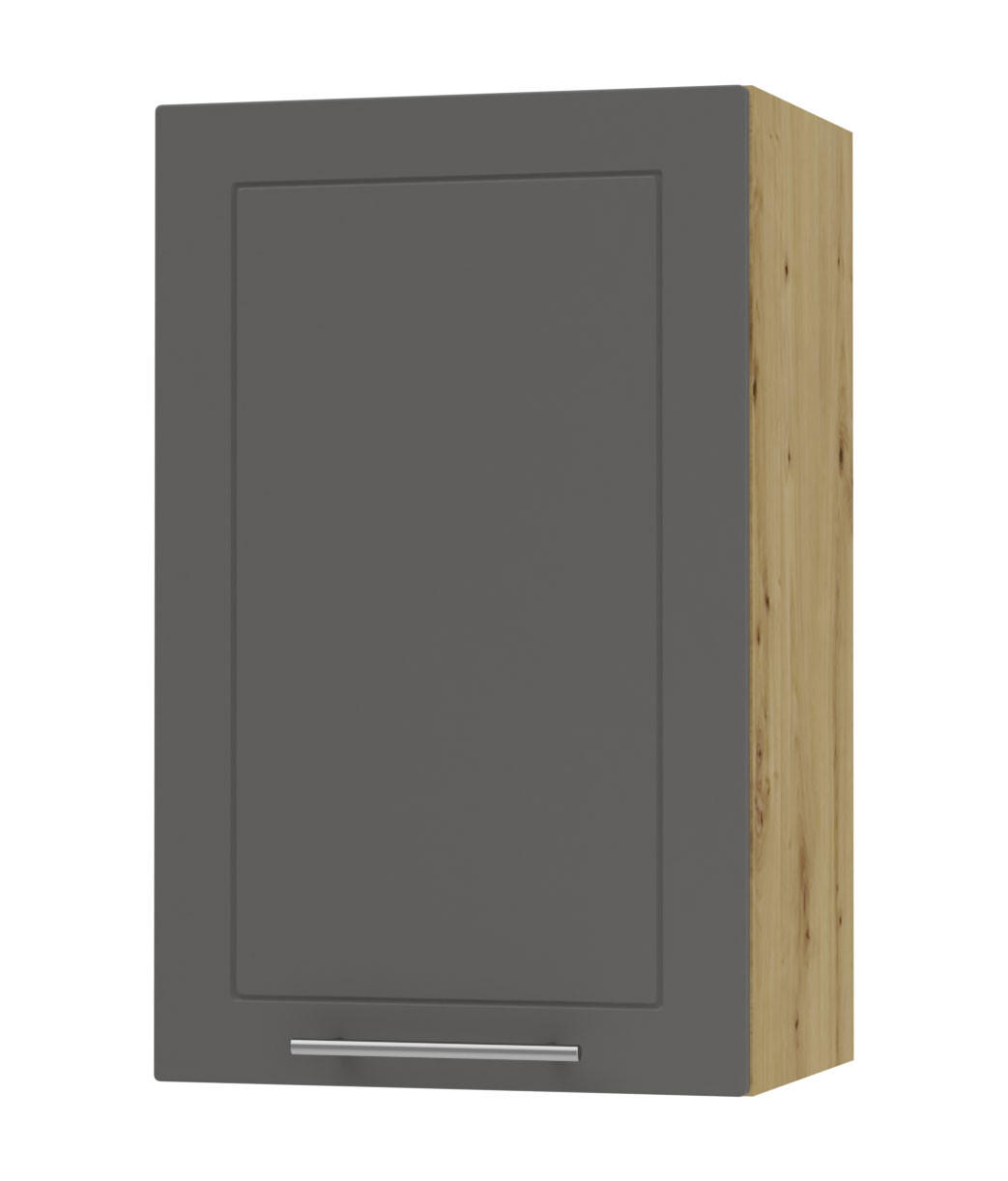 KÜCHENHÄNGESCHRANK Kvantum W2/45 Graphit Matt / Eiche Artisan Matt 45 / 32,5 / 72cm - Graphitfarben/Eiche Artisan, Holz/Holzwerkstoff (45/72/32.5cm) - Feldmann-Wohnen