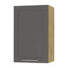 KÜCHENHÄNGESCHRANK Kvantum W2/45 Graphit Matt / Eiche Artisan Matt 45 / 32,5 / 72cm - Graphitfarben/Eiche Artisan, Holz/Holzwerkstoff (45/72/32.5cm) - Feldmann-Wohnen