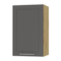 KÜCHENHÄNGESCHRANK Kvantum W2/45 Graphit Matt / Eiche Artisan Matt 45 / 32,5 / 72cm - Graphitfarben/Eiche Artisan, Holz/Holzwerkstoff (45/72/32.5cm) - Feldmann-Wohnen