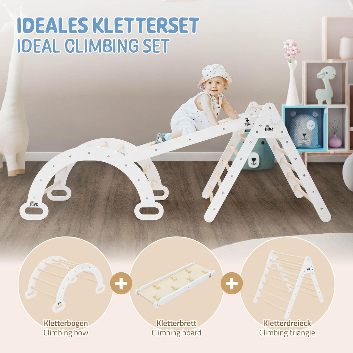 KLETTERGERÜST Natur - Braun, Holz (72/60/188cm) - Joyz