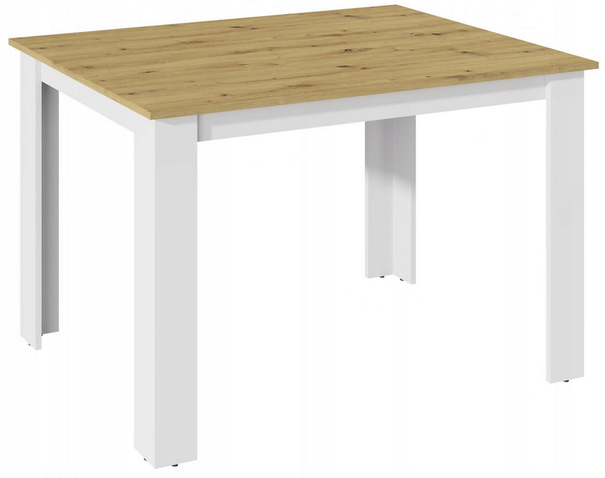TISCH Kongo Artisan Eiche-Weiß 120/80/75 cm Schlichte - Eiche Artisan, Holzwerkstoff (80/120/75cm) - Matkam Möbel