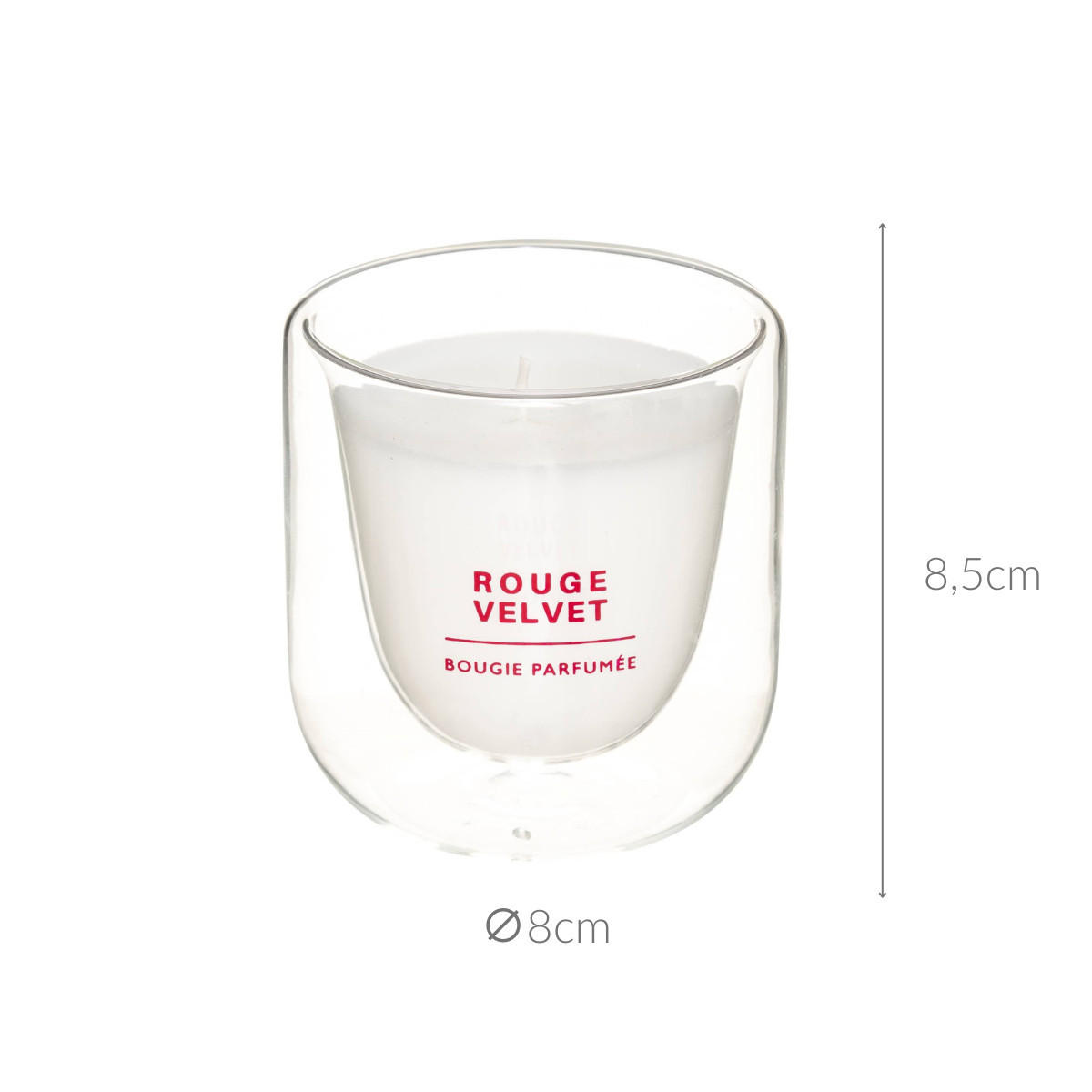 DUFTKERZE im Glas Rouge Velvet 8/8/8,5 cm - Transparent, Paraffin (8/8.5cm) - Atmosphera Createur d´interieur
