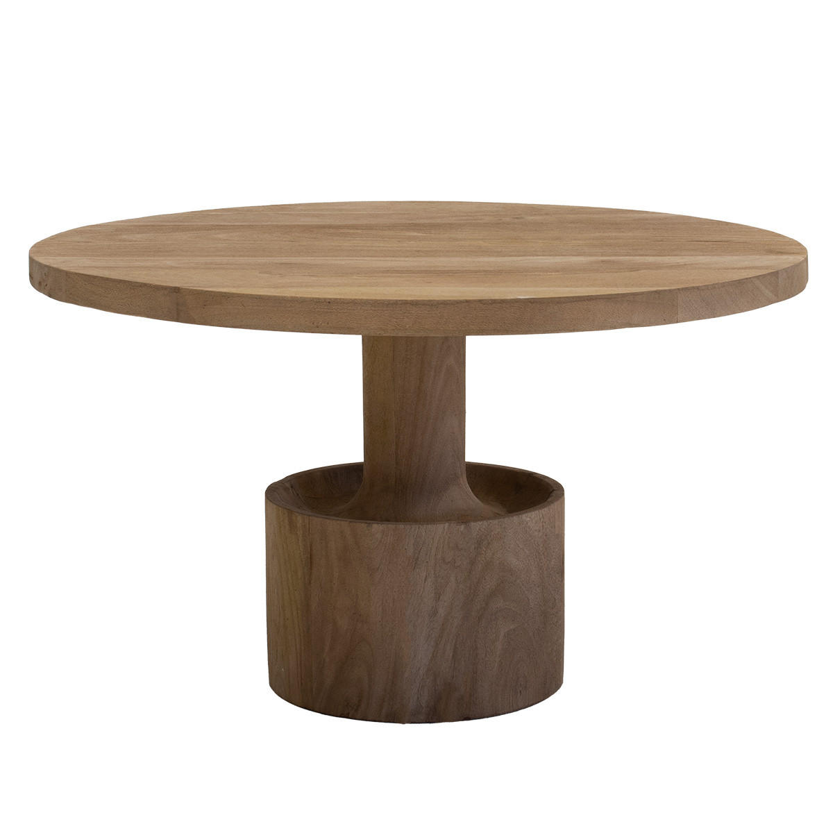 COUCHTISCH Rund aus Mangoholz, natur - Braun, Holz (70/70/39cm) - Giga Meubel