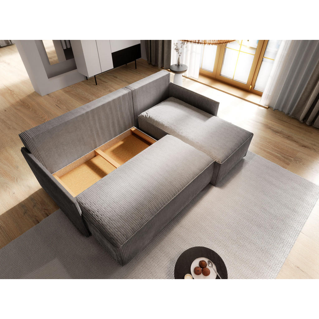 Thumbnail - Masseno Ecksofa, Hellgrau, Holz, 3-Sitzer, L-Form,L-Form, 206x143 cm, Wohnzimmer, Sofas & Couches, Wohnlandschaften, Eck...