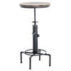 BARTISCH rund 39 cm Holz antik silber - Silberfarben, Holz/Metall (39/79/39cm) - CLP