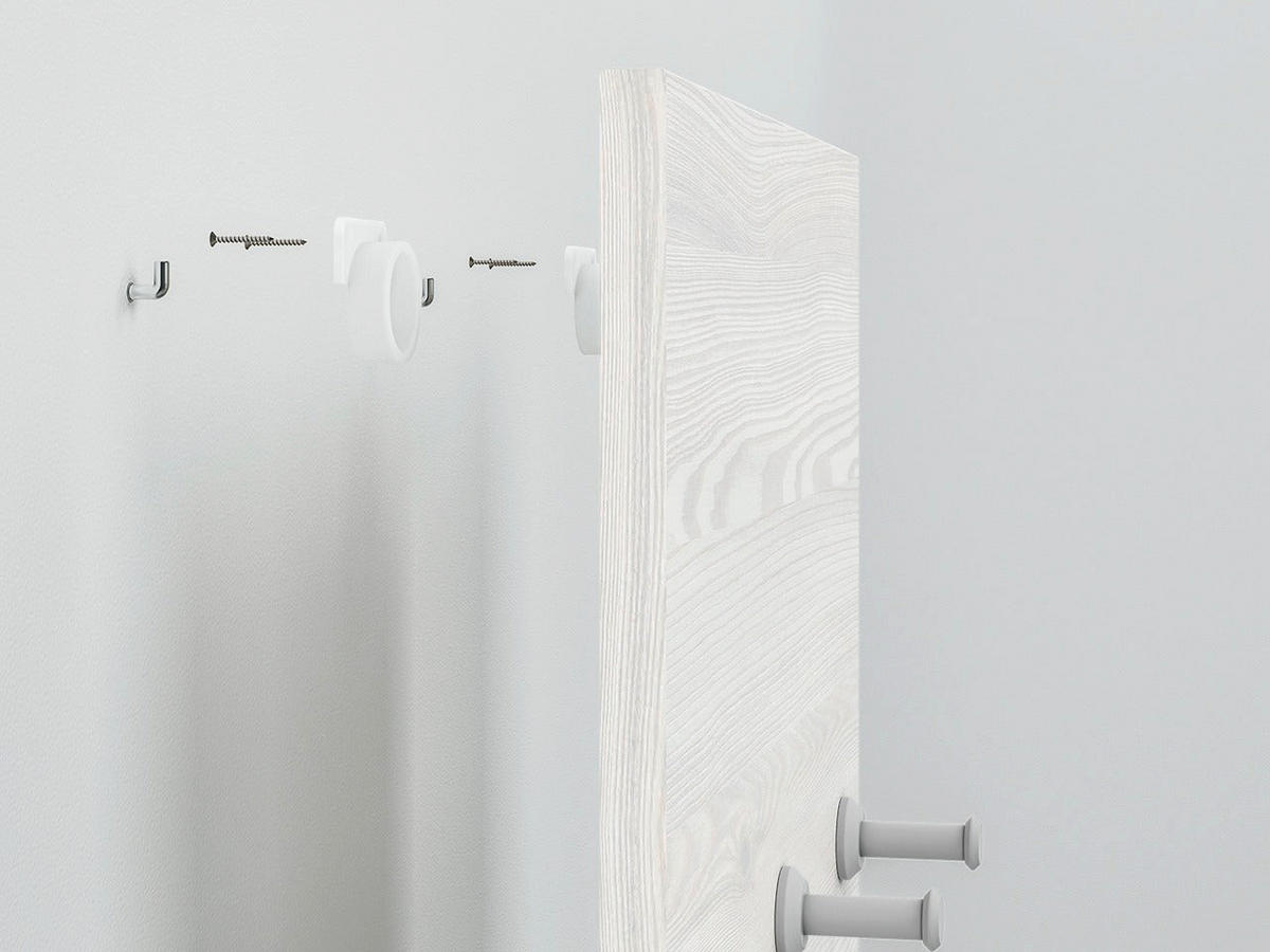 WANDGARDEROBE – HYGA 08 – 34 cm – Hyga – Weiß / Eichefarben - Eichefarben/Weiß, Holzwerkstoff (34/102/2cm) - hi-markt