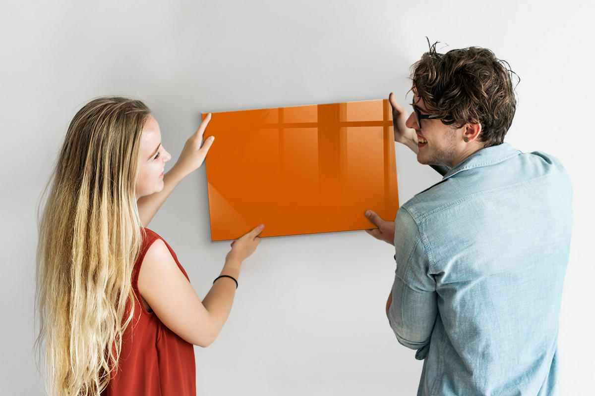 MAGNETTAFEL 60x40 Orange schwarzer Marker - Orange, Glas (60/0.4/40cm) - TULUP