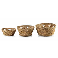 KORB Bali 3er Set beige 30/30/15 cm Seegras - Beige, Naturmaterialien/Kunststoff (30/15/30cm) - Mondex
