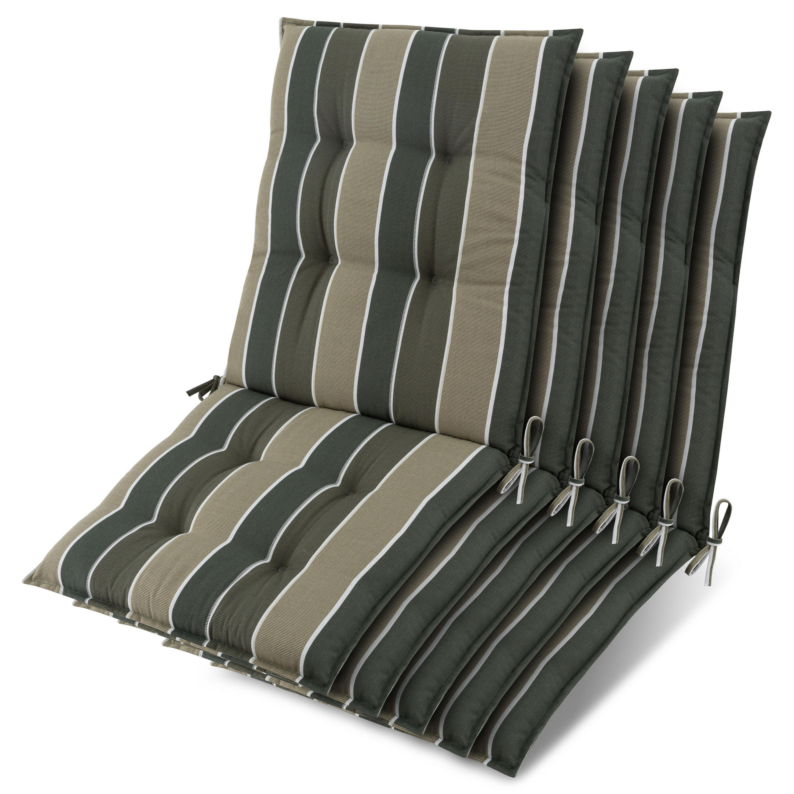 NIEDERLEHNER Sun-NL 105x50x8cm Grün-Gestreift (5tlg) - Grün, Textil (50/100cm) - Beautissu 