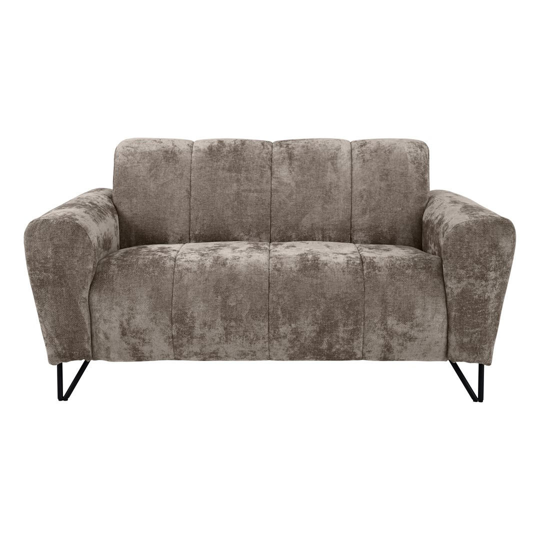 2-SITZER SOFA Volare braun - Schwarz/Braun, Textil/Metall (160/83/98cm) - Beautysofa