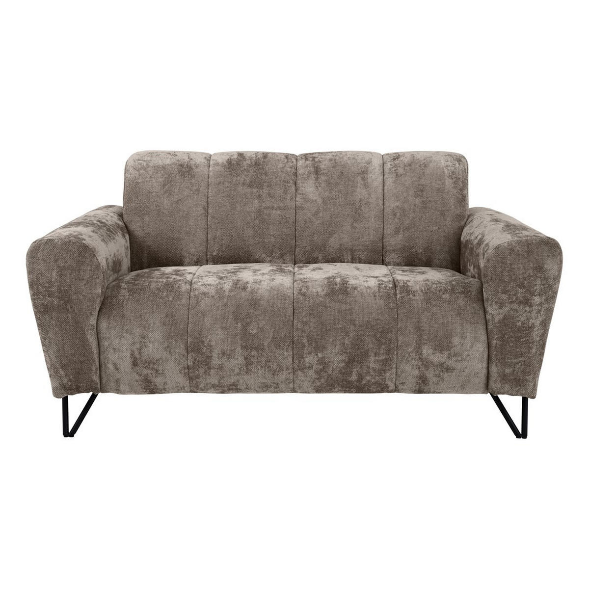 2-SITZER SOFA Volare braun - Schwarz/Braun, Textil/Metall (160/83/98cm) - Beautysofa