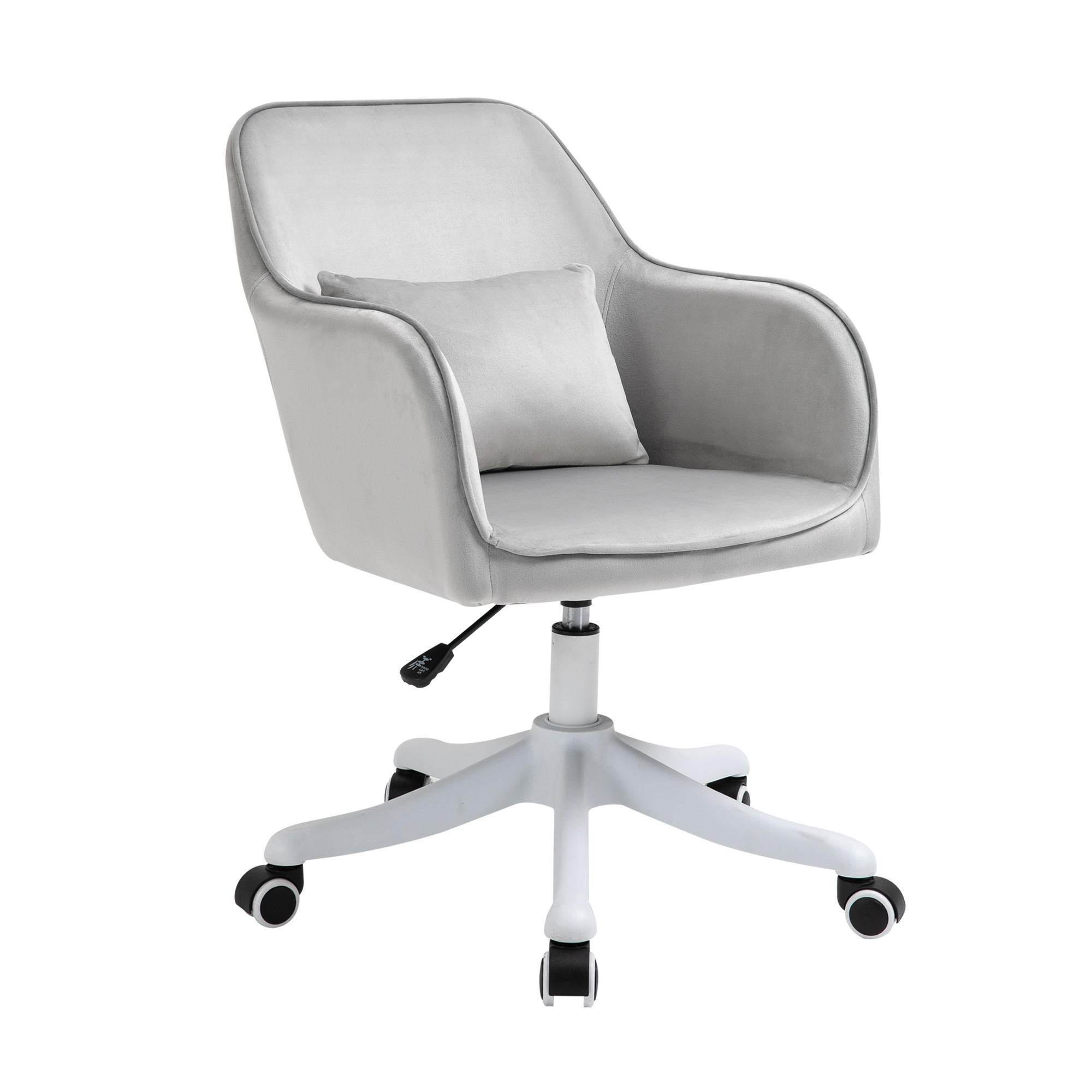 MASSAGE Bürostuhl Drehstuhl Arbeitstuhl mit Vibrationsfunktion Samt Grau - Grau, Textil (70/86/57cm) - Vinsetto