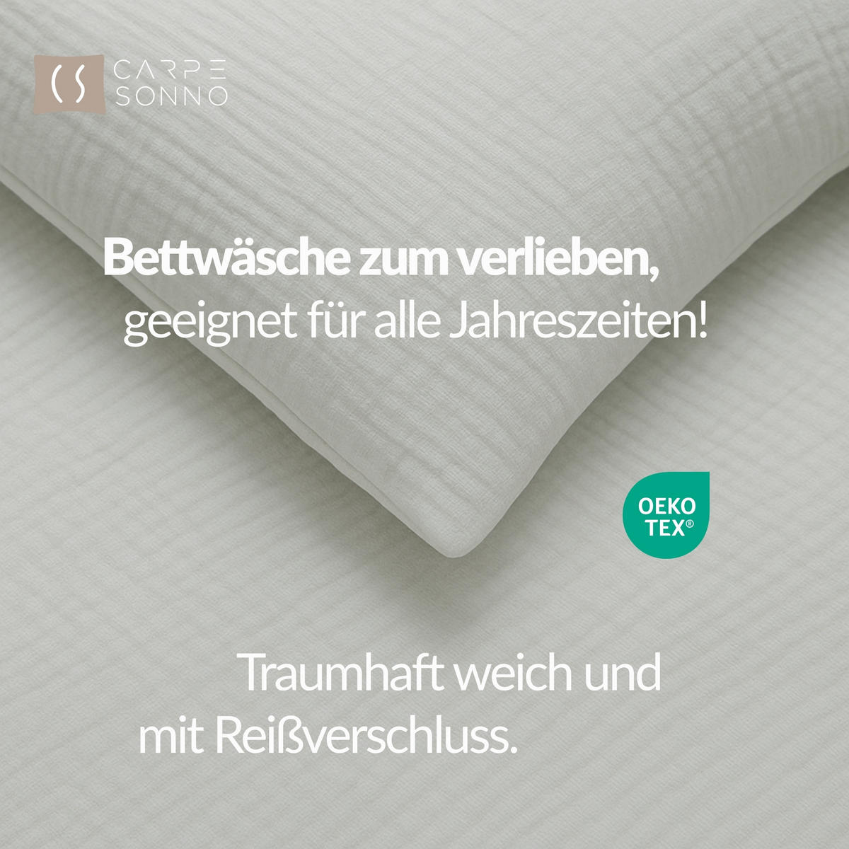 MUSSELIN-BETTWÄSCHE 135x200 Uni - Bettbezug Bügelfrei aus 100% Baumwolle - Einfarbig Hellgrau - Hellgrau, Textil (135/200cm) - Carpe Sonno