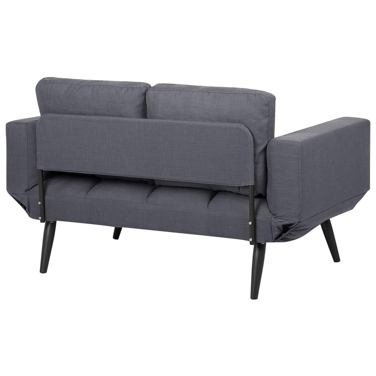 2-SITZER-SCHLAFSOFA Polsterbezug Dunkelgrau Brekke - Dunkelgrau, Textil (183/88/75cm) - Beliani