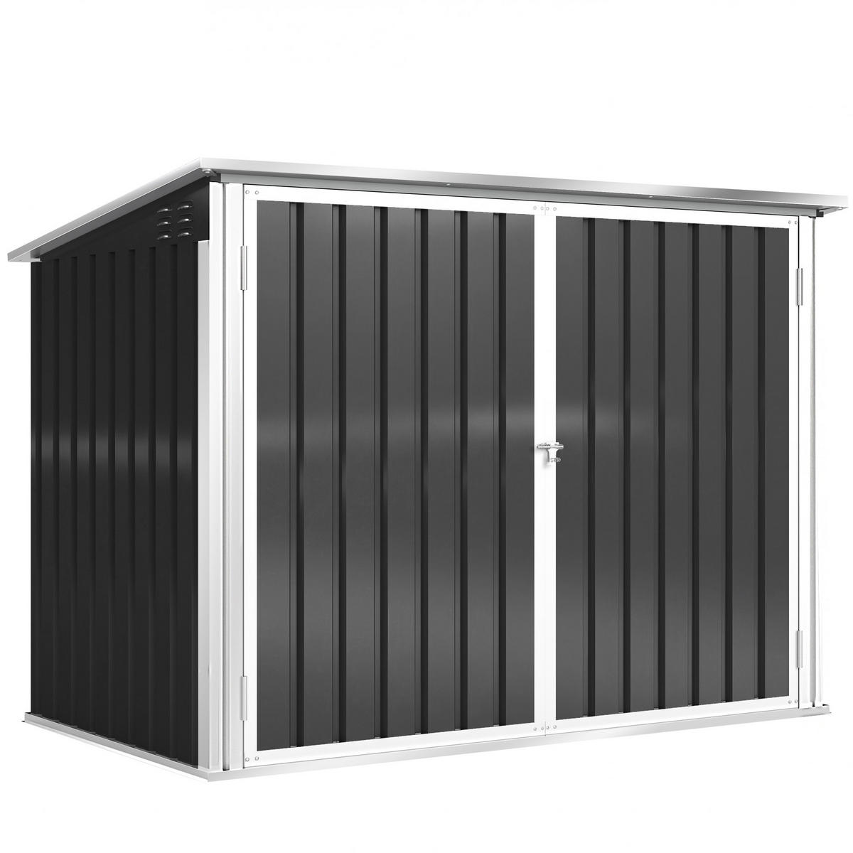 GARTENHAUS horizontaler Mülleimer-Organizer,179,5x108x129,5cm, ,dunkelgrau - Dunkelgrau, Metall (108/129.5/179.5cm) - Vallsero