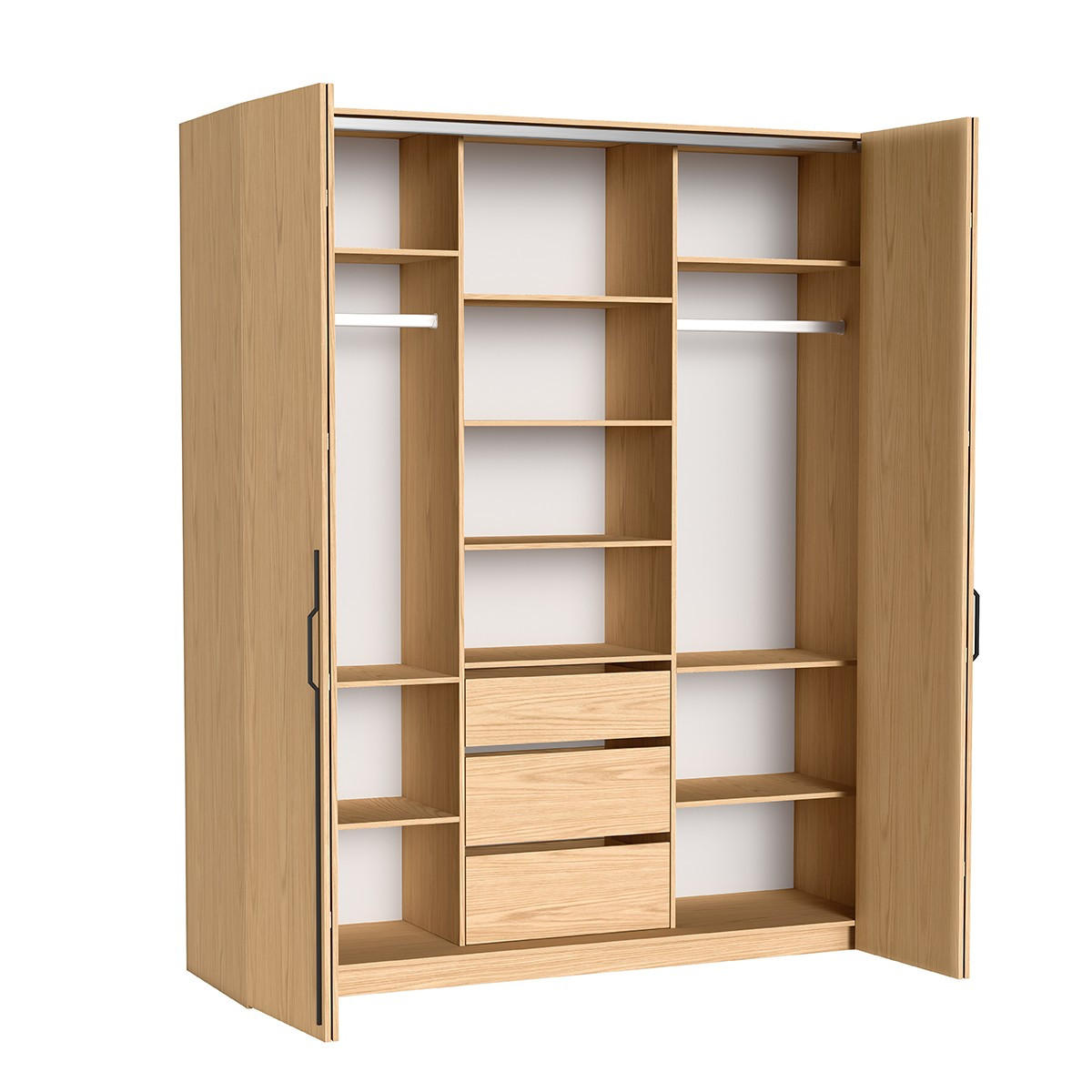DREHTÜRENSCHRANK ANCONA 200/240/58cm 4-türig Eichefarben - Eichefarben, Holzwerkstoff (200/240/58cm) - MASSENO