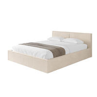 POLSTERBETT mit Bettkasten und Lattenrost, Boxbett ohne Matratze - EMMI-V1 180x200 Beige - Creme, Holzwerkstoff/Textil (180/200cm) - ALTDECOR