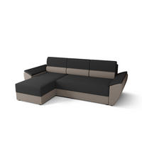 ECKSOFA L REBI L2 Rainbow 27/83 Links mit Schlaffunktion, Grau/Beige, L-Form - Beige/Grau, Textil (251/140cm)