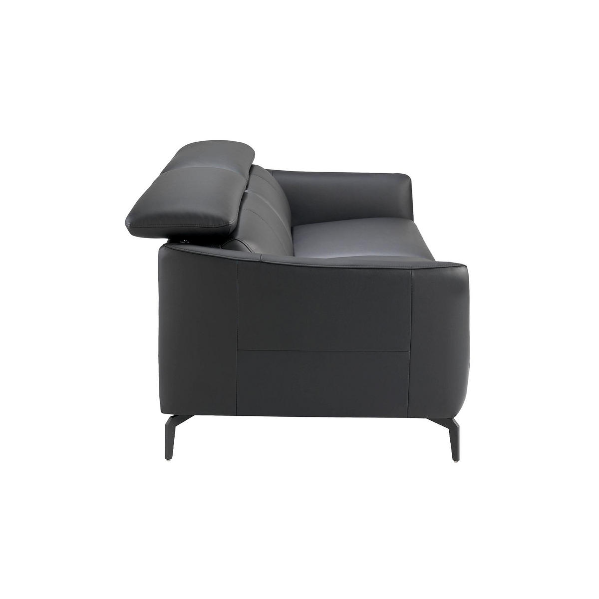 SOFA Schwarzes Ledersofa 3-sitzig 197/100/94 cm - Schwarz, Leder (197/94/100cm) - ANGEL CERDA
