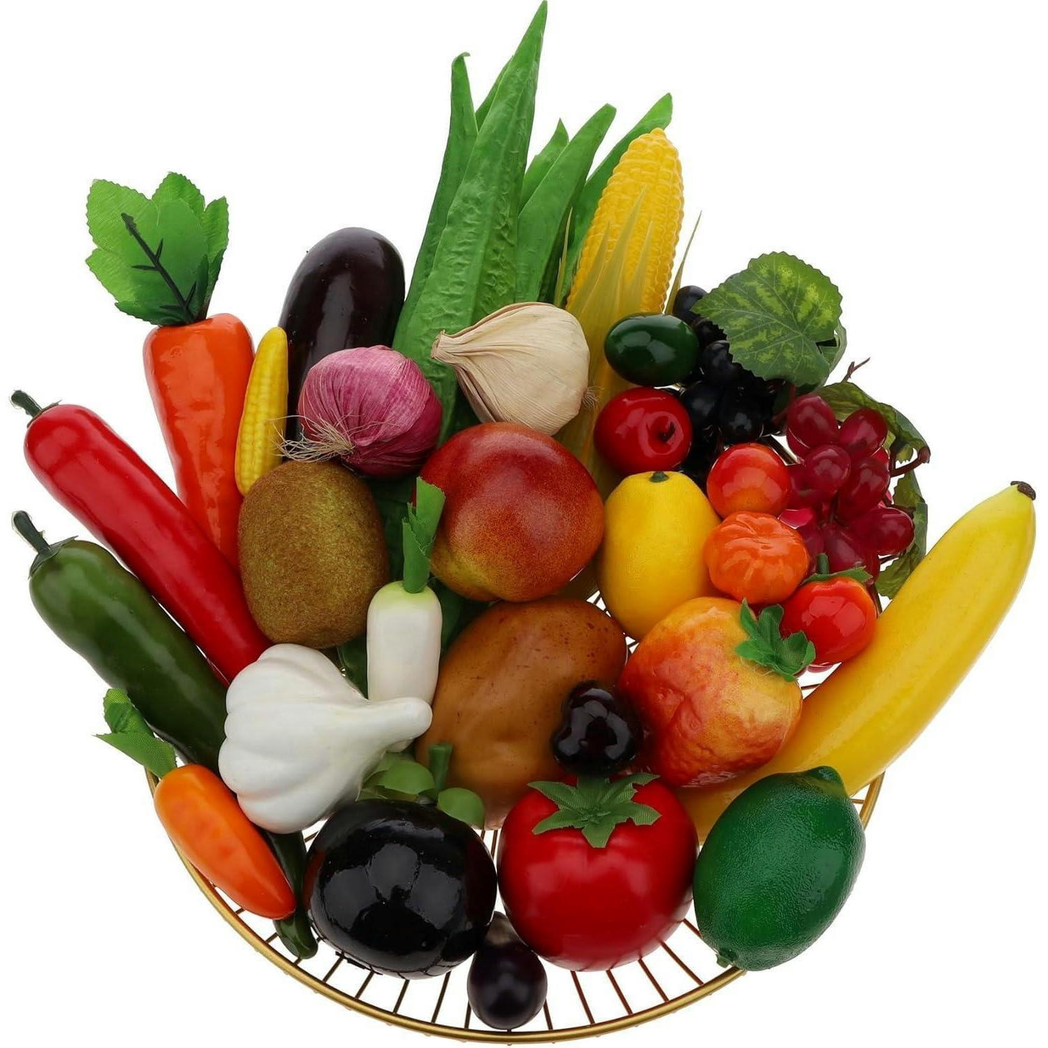 DEKO-OBST-GEMÜSE-SET 30 Stück lebensecht Kunststoffe - Multicolor, Kunststoff (18cm)