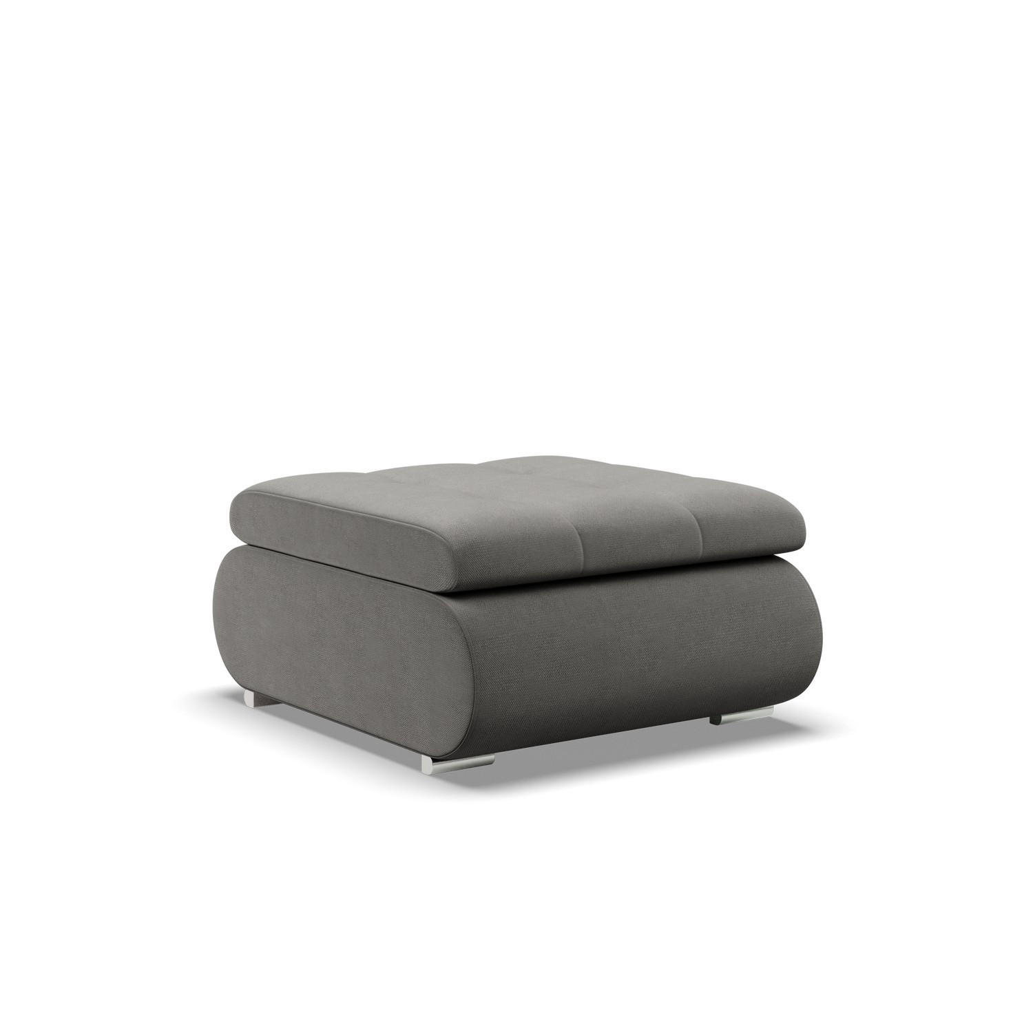 SITZPOUF FÜR DAS WOHNZIMMER FORESTA, Hellgrau - Hellgrau, Textil (88/42/70cm)