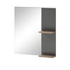 BADSPIEGEL anthrazit matt, Eiche, Badspiegel mit Ablage 60 x 65 cm - Eichefarben/Anthrazit, Holzwerkstoff (60/65/12cm) - Furn.Design