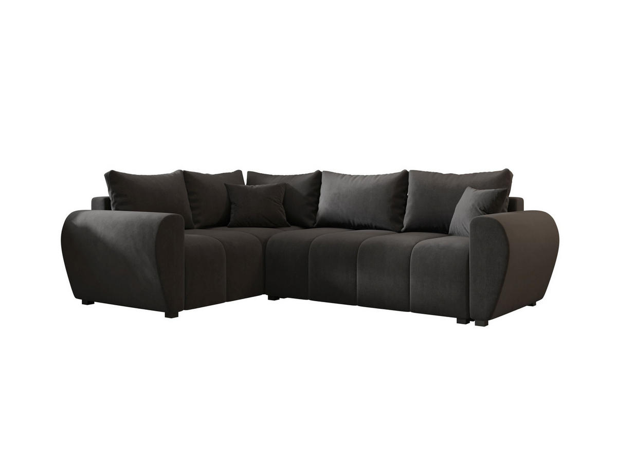 ECKSOFA MOLISA L PLUS Itaka 27 Rechts mit Schlaffunktion - Dunkelgrau, Textil (235/175cm) - Bedante