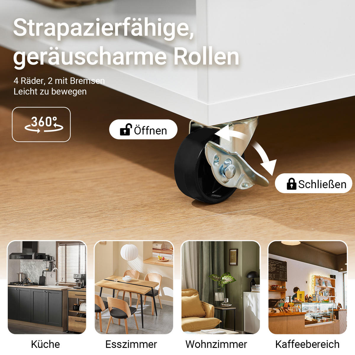 KÜCHENWAGEN Weiß - Weiß, Holzwerkstoff (70/90/40cm) - SoBuy