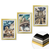 WANDBILDER 3er Set - 20x30 cm Goldrahmen - Brücken, Türme, europäische Städte - Goldfarben, Kunststoff (20/30cm) - ArtPrintCave