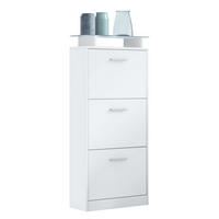 SCHUHSCHRANK Lavia Front in Weiß matt - Weiß, Holzwerkstoff (46/128/23cm) - Vladon