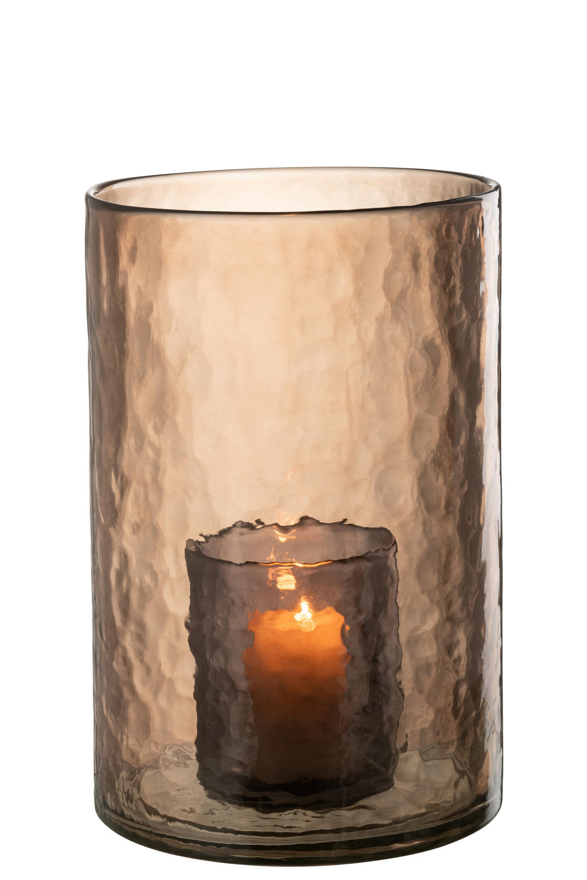 KERZENHALTER DUBBEL - Glas - Braun - L - Braun, Glas (20.5/30.5cm) - J-Line