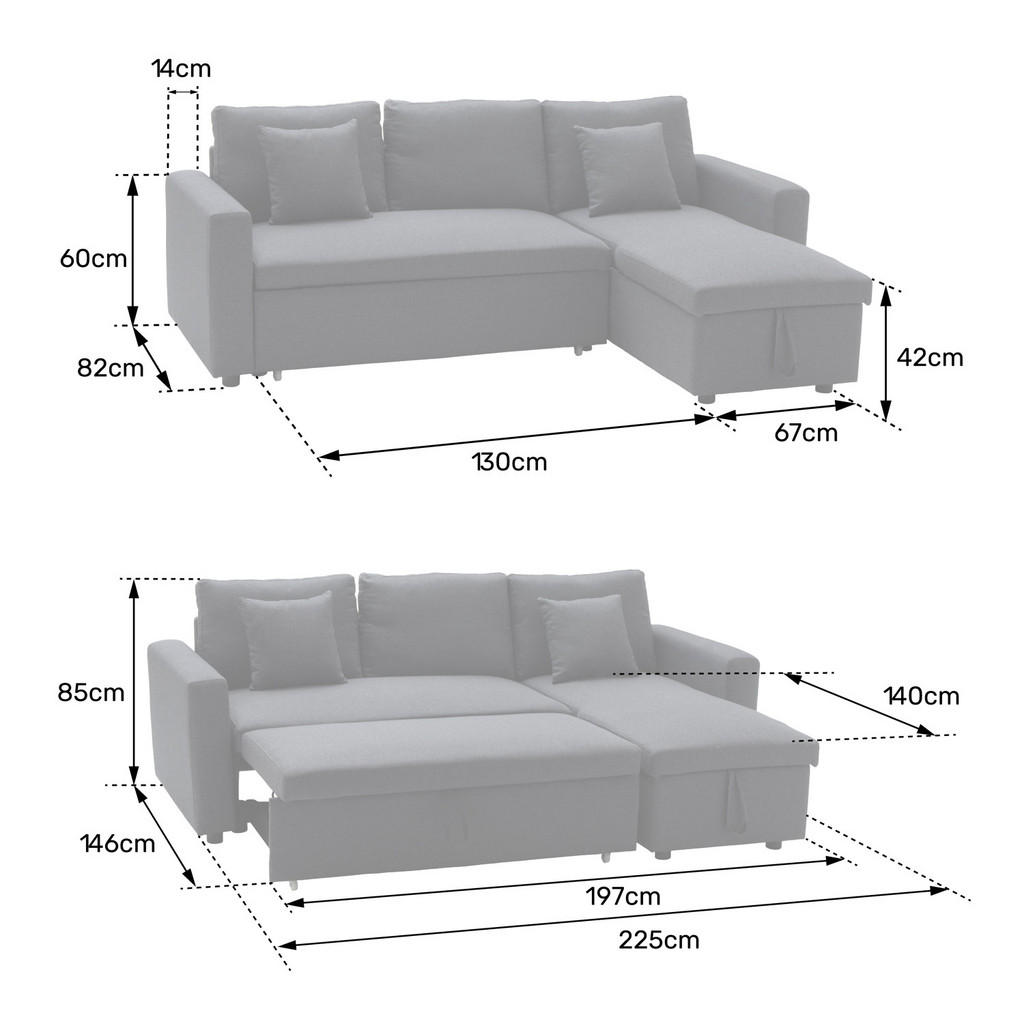 Thumbnail - Happy Garden Ecksofa, Grün, Textil, 225x146 cm, Wohnzimmer, Sofas & Couches, Wohnlandschaften, Ecksofas