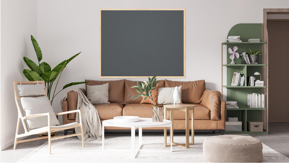 GRAU Pinnwand mit Holz Rahmen 120x90cm Korktafel Korkwand - Grau, Holz (120/90/1.5cm) - ALLboards