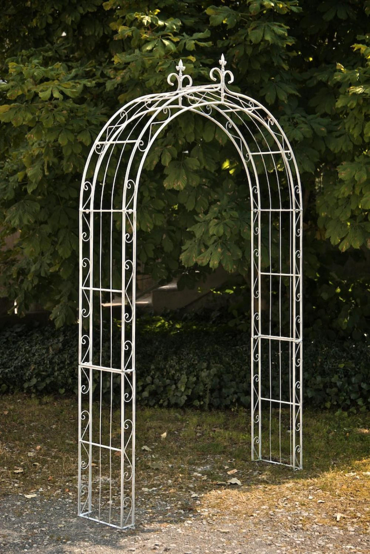 ROSENBOGEN Metall Antik Weiß - Weiß, Metall (148/260/34.5cm) - CLP