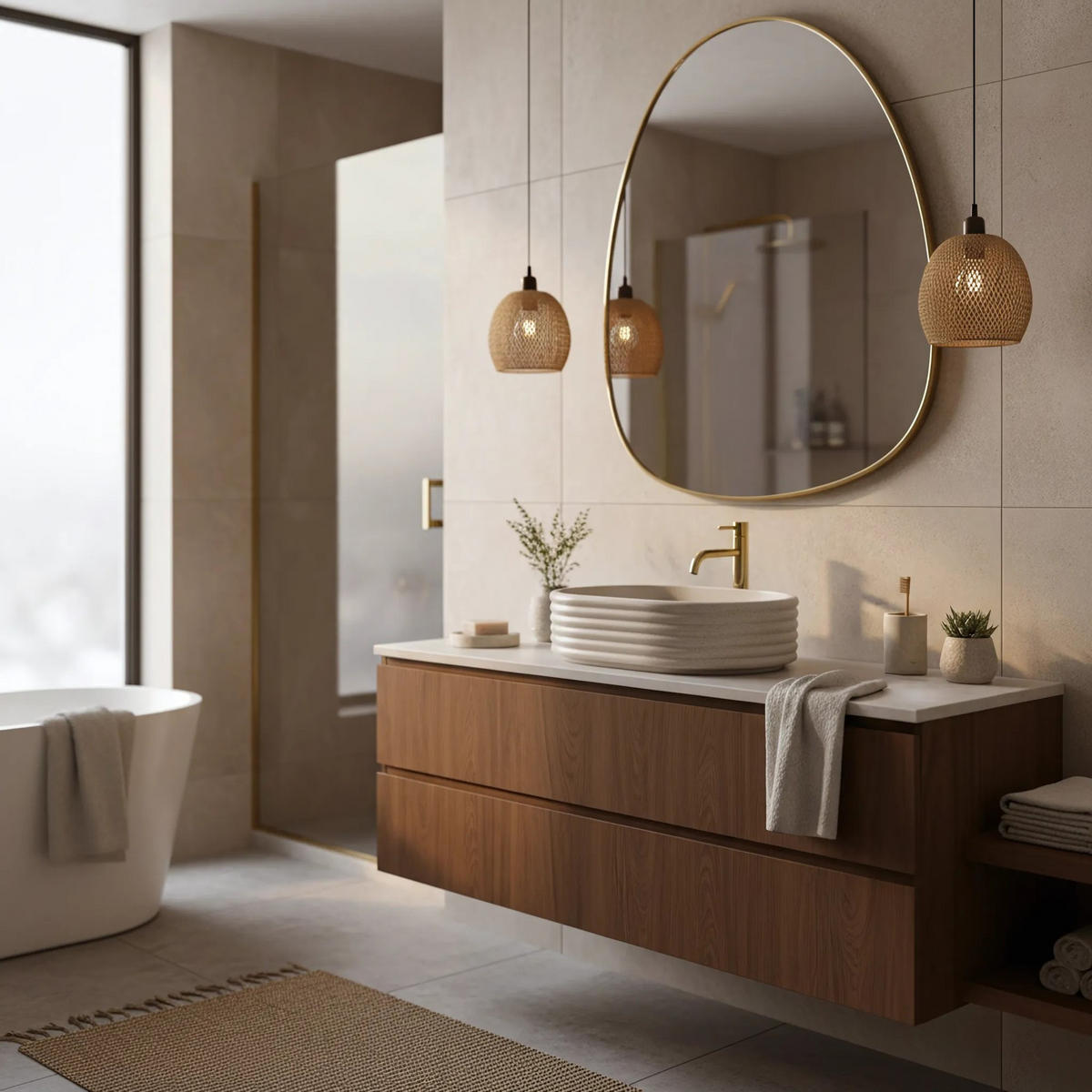 AUFSATZWASCHBECKEN Rea Nicoletta Beige - Beige, Keramik (36/14/50cm) - REA