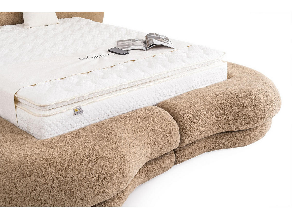 POLSTERBETTSET Maldiv 200x200 Braun - Braun, Textil/Metall (200/200cm) - Villa Möbel