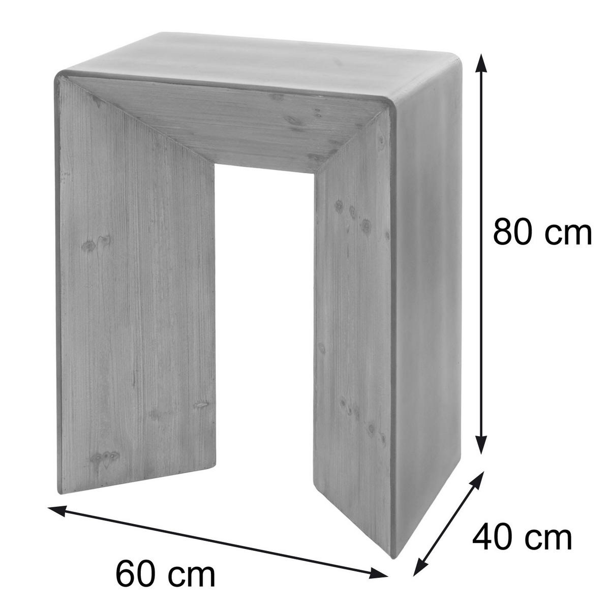 KONSOLENTISCH eckig Braun, Metall - Silberfarben/Braun, Holz (40/60/80cm) - MCW