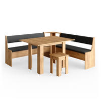 ECKBANKGRUPPE Roman Goldkraft Eiche 180 x 41.5 cm mit Tisch - Anthrazit/Eiche Wotan, Holzwerkstoff (180/80/180cm) - Vicco
