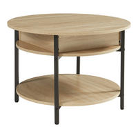 COUCHTISCH Kandas 70/49 cm - Eichefarben/Schwarz, Holzwerkstoff/Metall (70/70/49cm) - [en.casa]