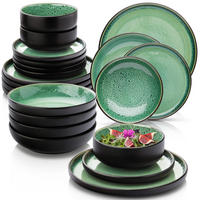 TAFELSERVICE GREENWICH - 24 teilig aus Steingut - Grün, Stein (27/6.3/27cm) - Sänger