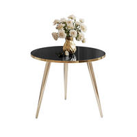 COUCHTISCH SOLEIL GOLD Schwarz Hochglanz, 50cm - Schwarz, Holzwerkstoff (50/50/47cm) - Lookway