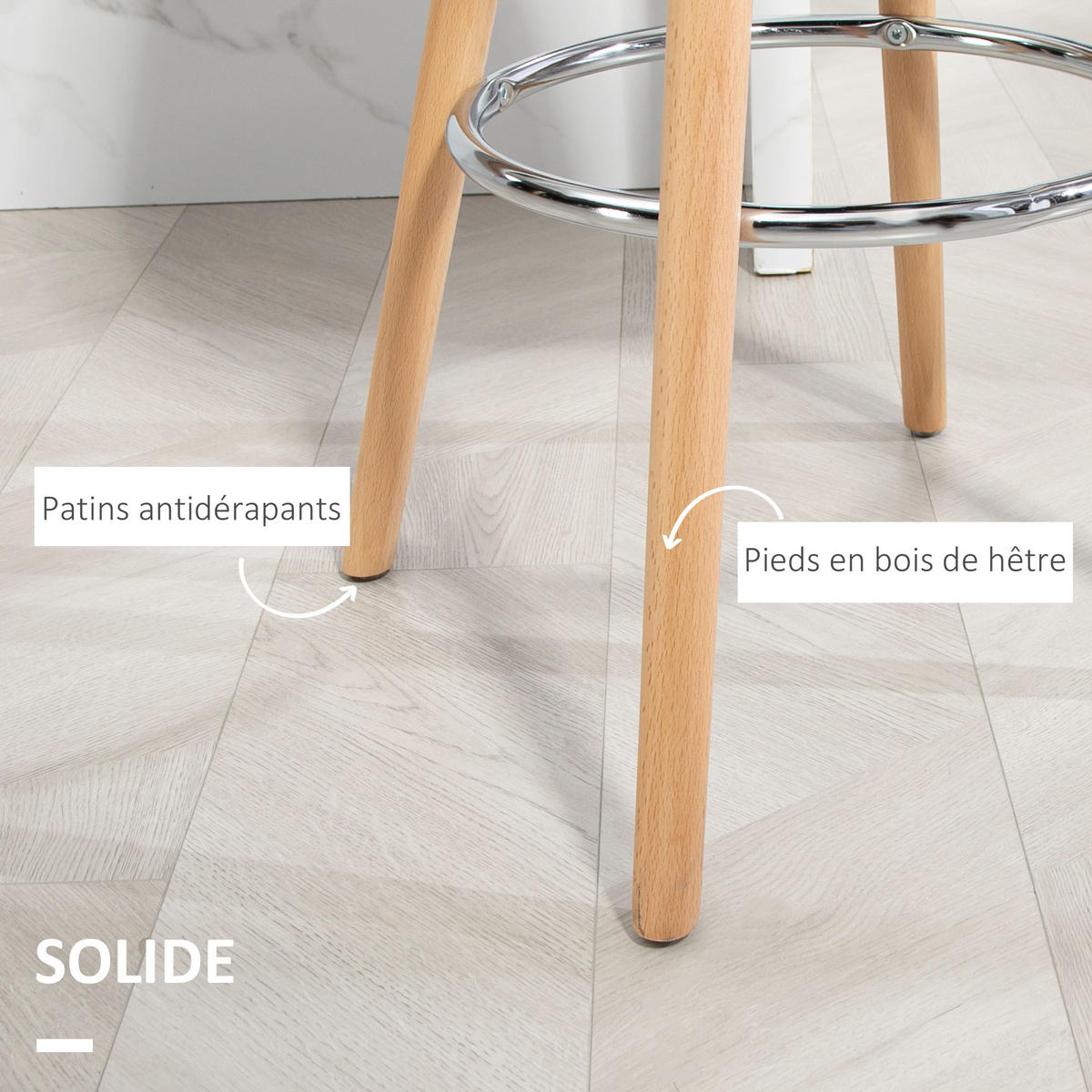 BARHOCKER 2er-Set DE-14790 gepolstert mit Buchenholzgestell Schwarz - Schwarz, Holzwerkstoff (43/91/43cm) - ComfortXL